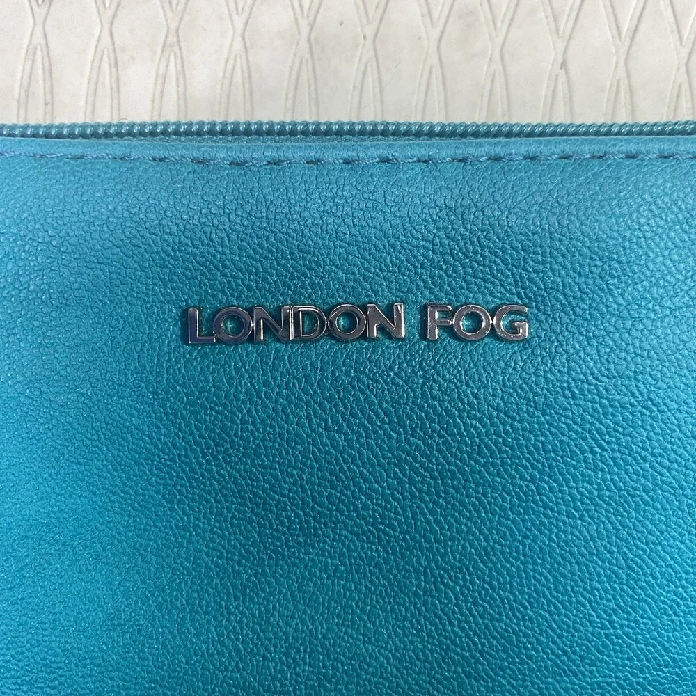 London Fog Teal Blue Womens Travel Makeup Bag Clutch Purse‎
